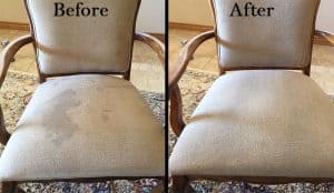 Upholstery Chair Stain Before And After, How Do You Clean Upholstery On A Chair